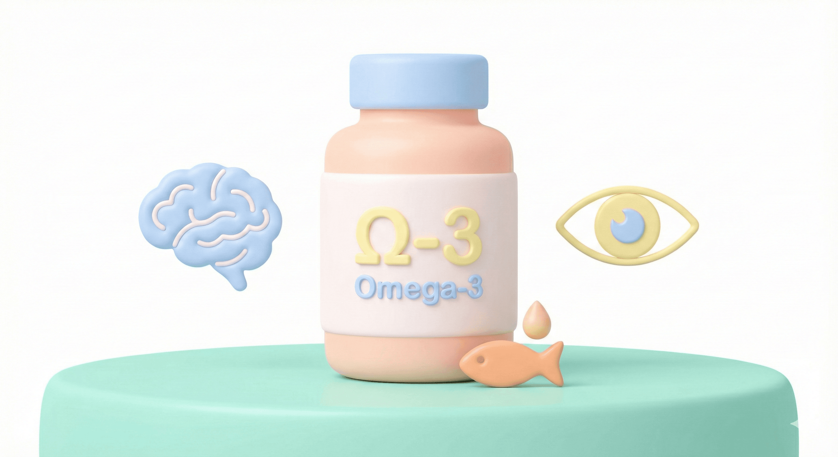 مکمل امگا ۳ برای تقویت مغز، بینایی و رشد کودکان در سبک پاستلی