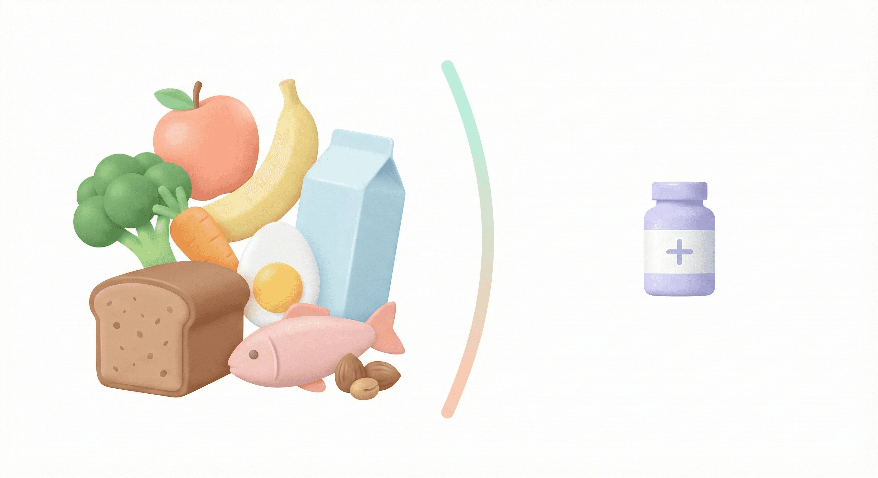 غذاهای سالم به‌عنوان منبع اصلی و مکمل‌ها به‌عنوان پشتیبان تغذیه کودک در سبک پاستلی