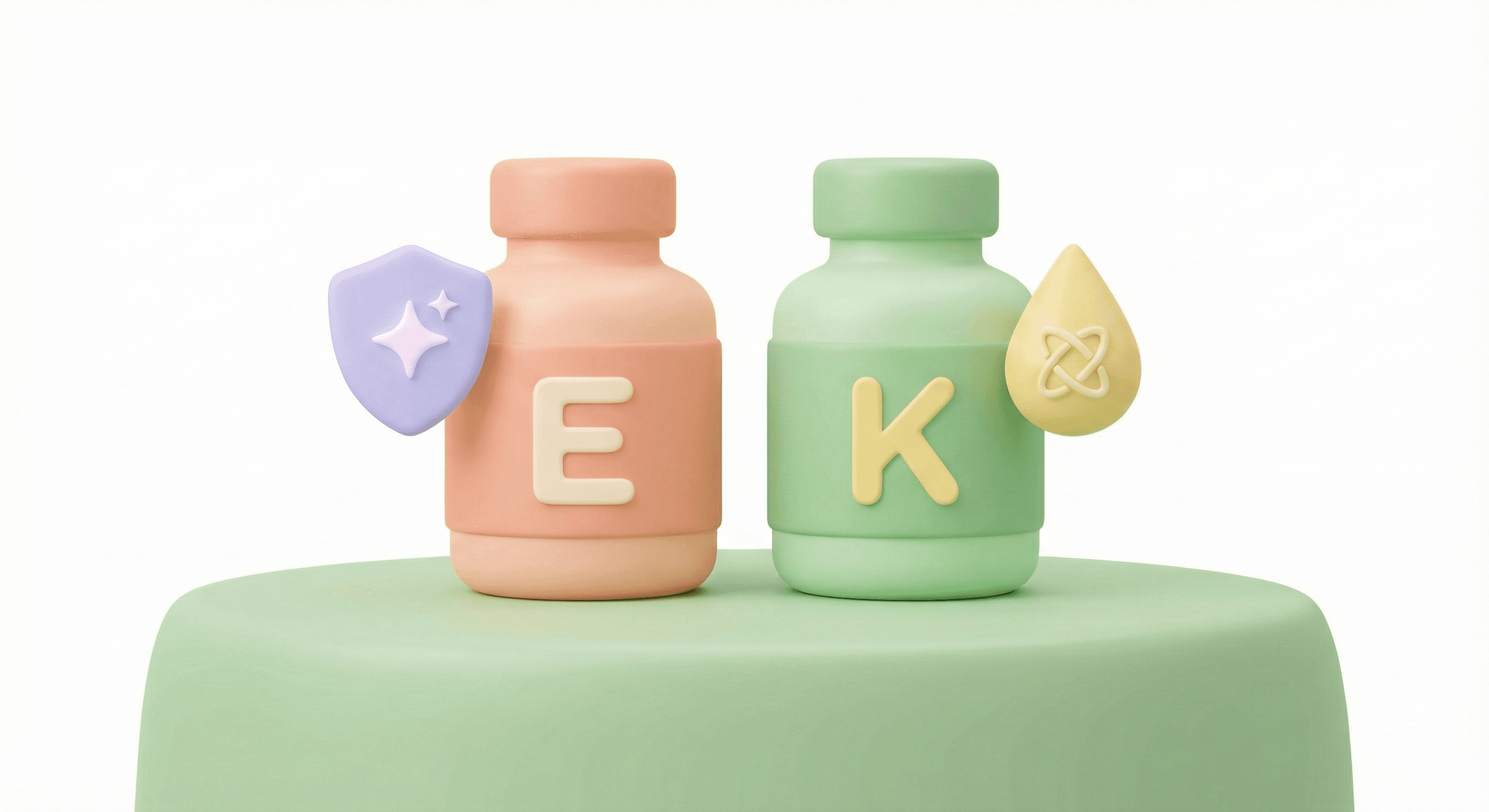 مکمل‌ ویتامین‌ E و K برای سلامت پوست، ایمنی و انعقاد خون کودکان در سبک پاستلی