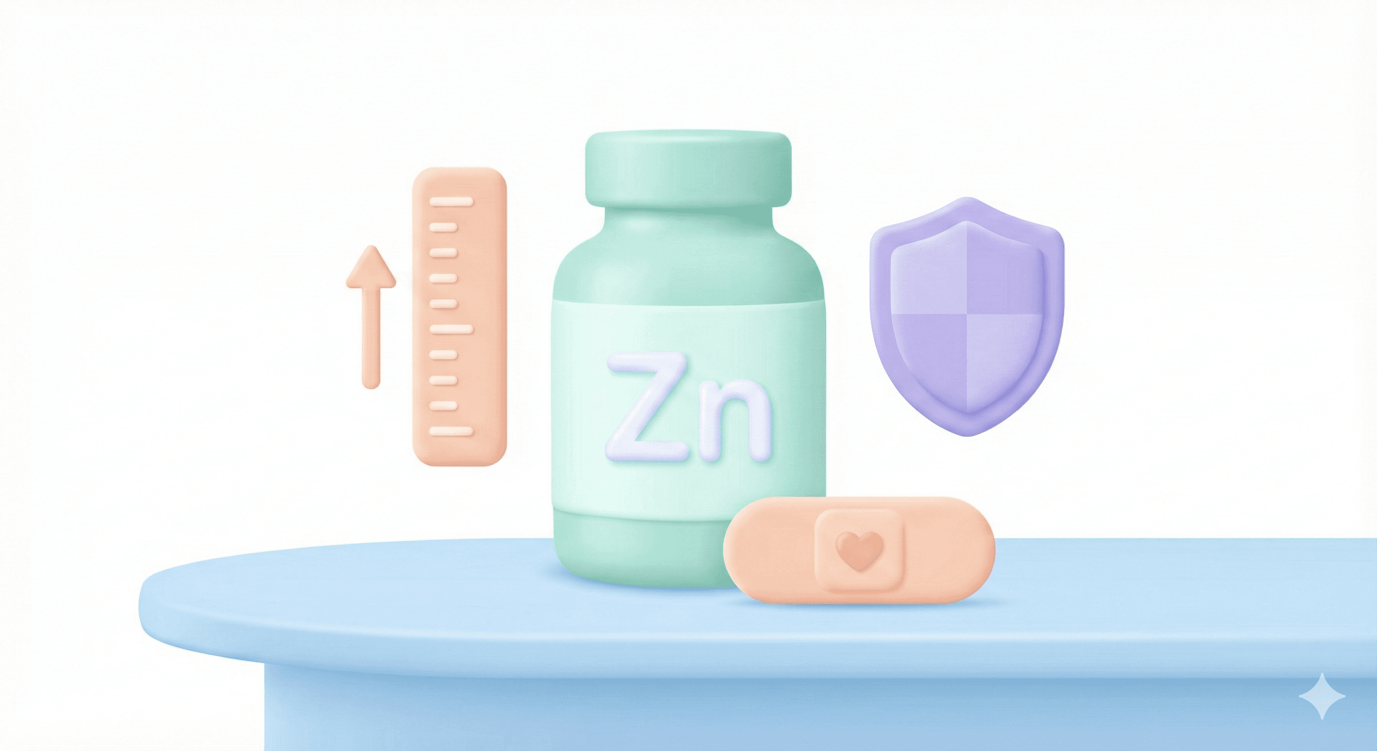 مکمل زینک برای رشد قد، تقویت ایمنی و سلامت پوست کودکان در سبک پاستلی