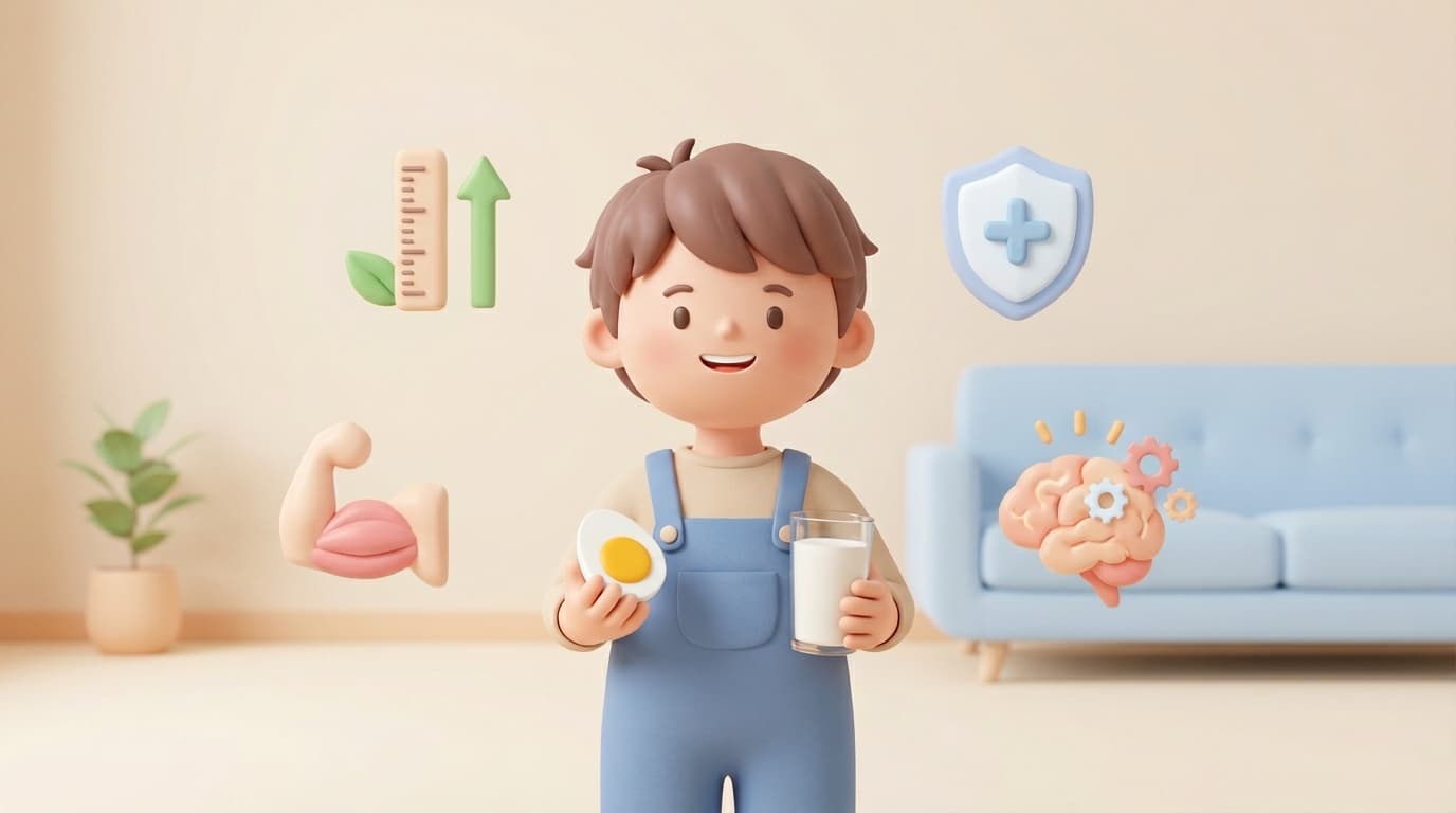 کودک با تخممرغ و شیر؛ تقویت رشد قد، عضلات، ایمنی و عملکرد مغز با پروتئین